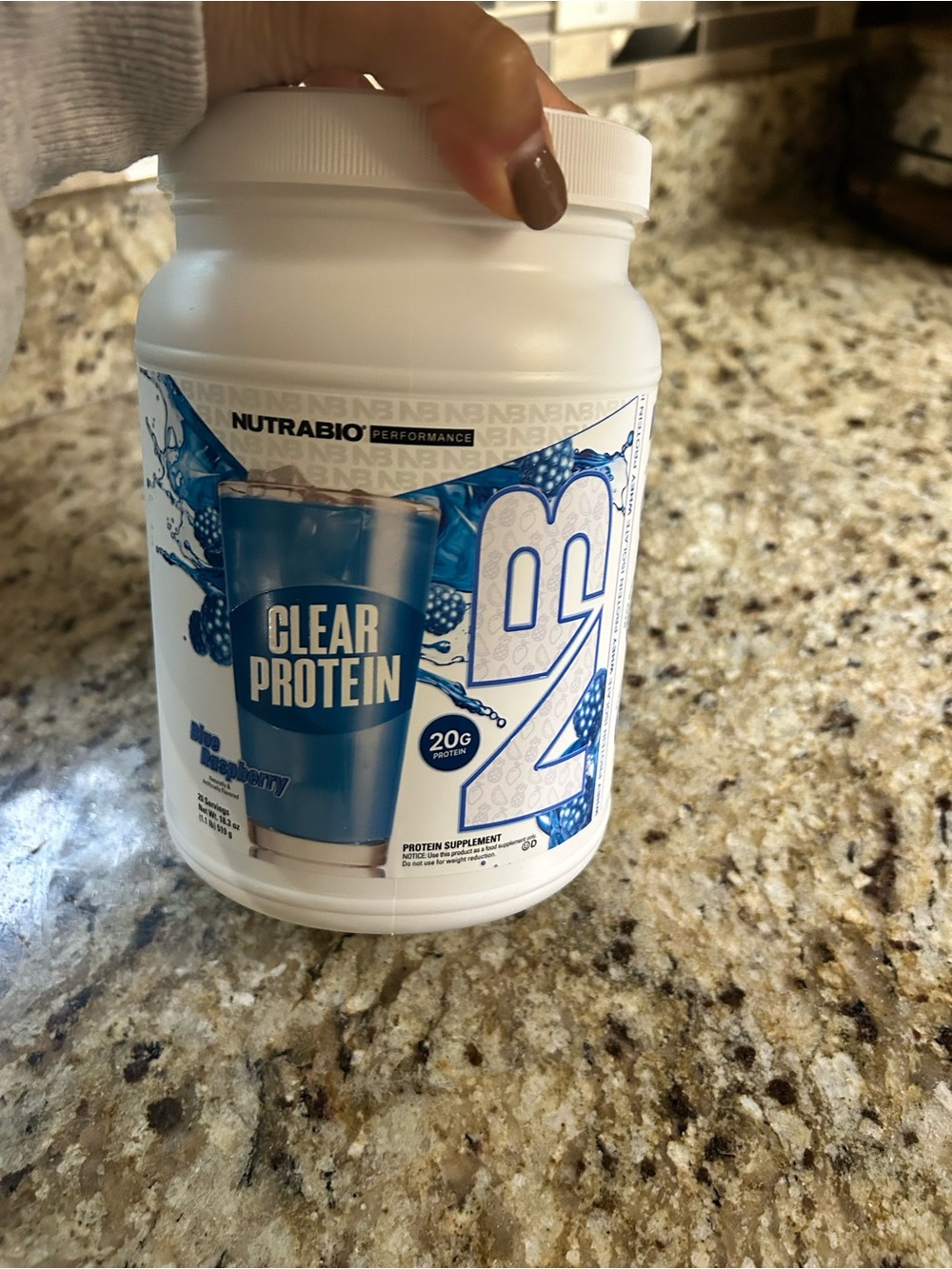 Clear whey Protein -
Blue raspberry